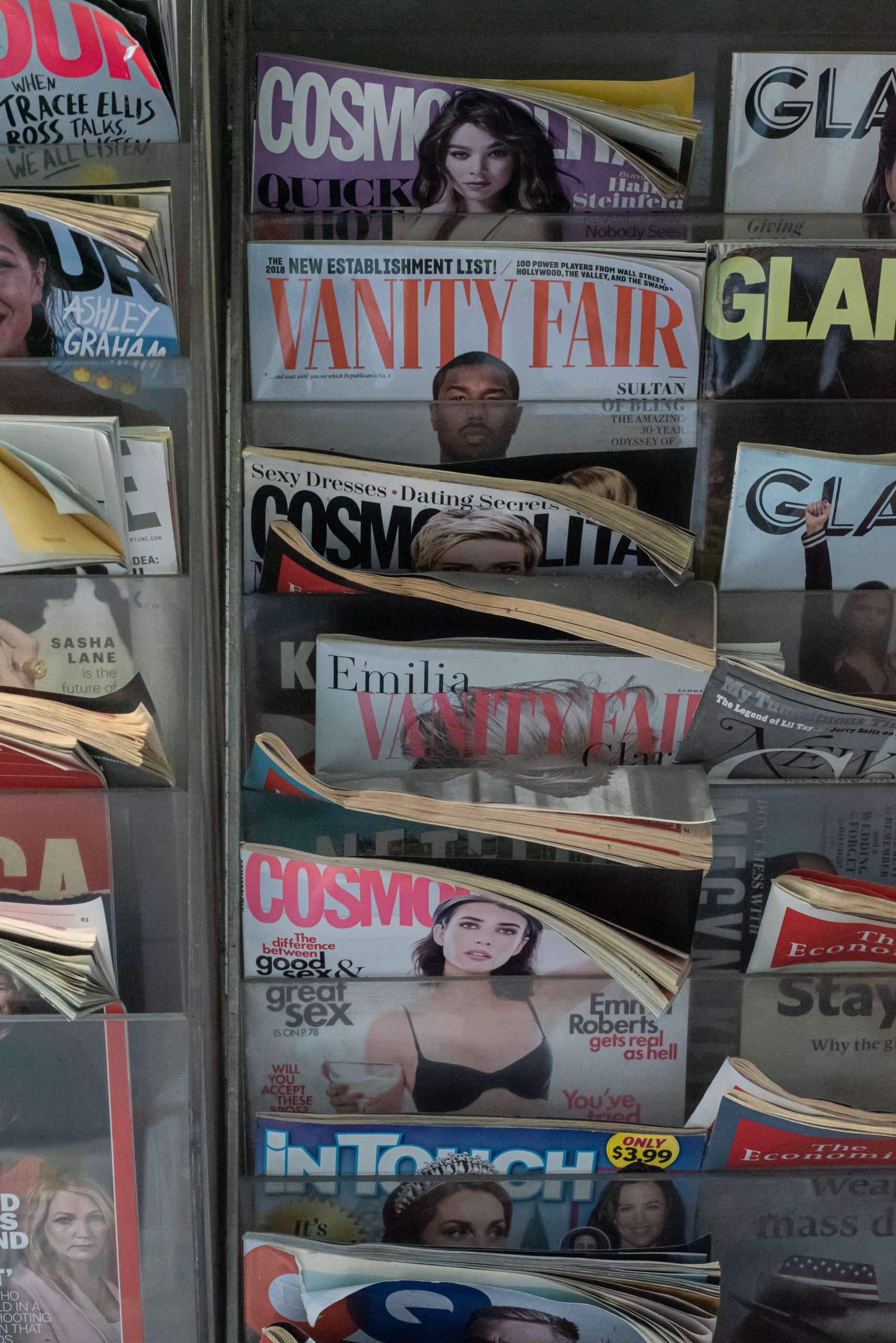 group shot of magazines on a rack competitor pr coverage